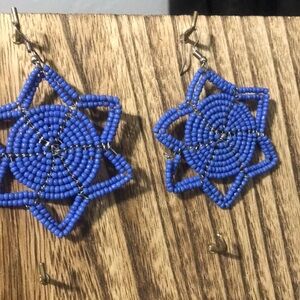 Star shape hand made bead earrings